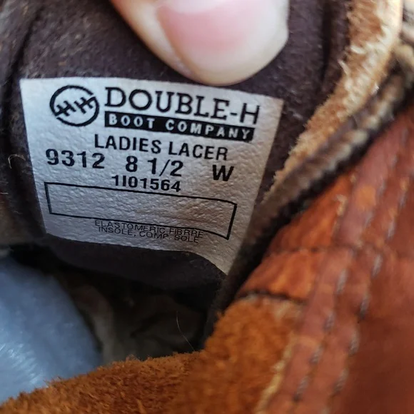 Double H Women's Tan Leather Combat Boots - Picture 12 of 16